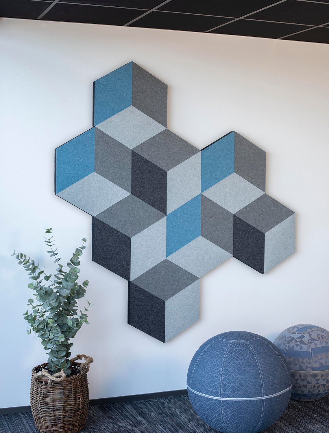 Götessons Cubism –  Akoestische Wandpanelen met Diamantpatroon