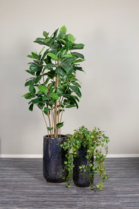 Götessons Napoli Large – Luxe Keramische Plantenpot van 50 Liter, Bruin/Zwart