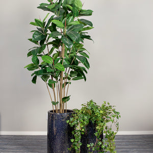 Götessons Napoli Small – Luxe Keramische Plantenpot van 25 Liter, Bruin/Zwart