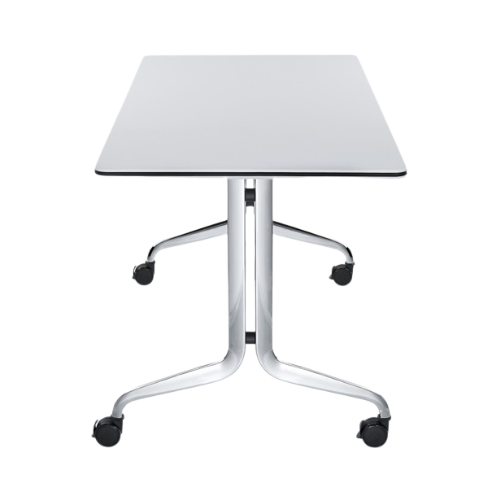 Nesty Klaptafel – 180×80 cm met Melamine Blad, Verchroomd Frame en Contactdoos
