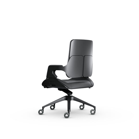 Interstuhl Silver 262S – Middelhoge Draaifauteuil met Medley Stoffering en Gepolijst Aluminium