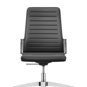 Interstuhl Vintage 1V61 – Conferentiestoel met Fame Stoffering en Gepolijst Aluminium Voetkruis