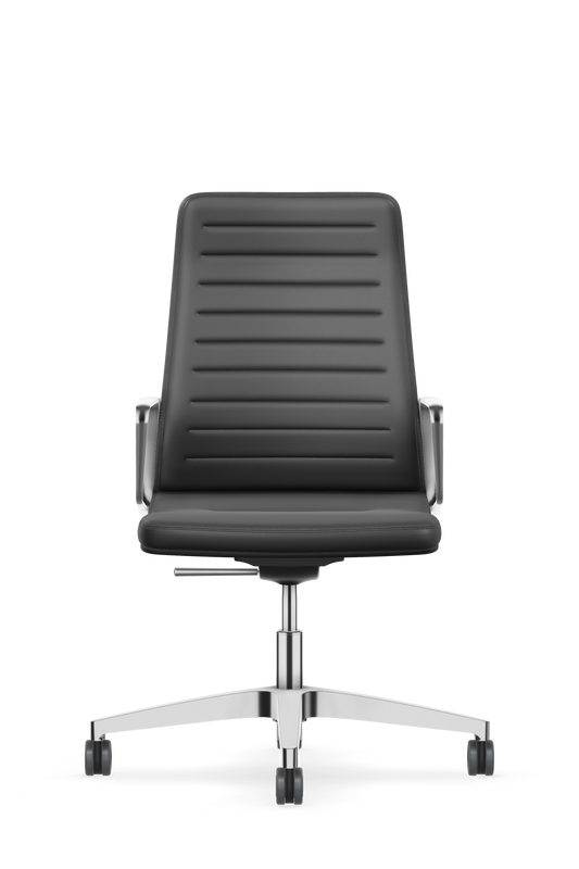 Interstuhl Vintage 1V61 – Conferentiestoel met Fame Stoffering en Gepolijst Aluminium Voetkruis