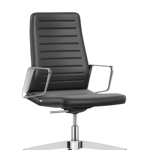 Interstuhl Vintage 1V61 – Conferentiestoel met Fame Stoffering en Gepolijst Aluminium Voetkruis
