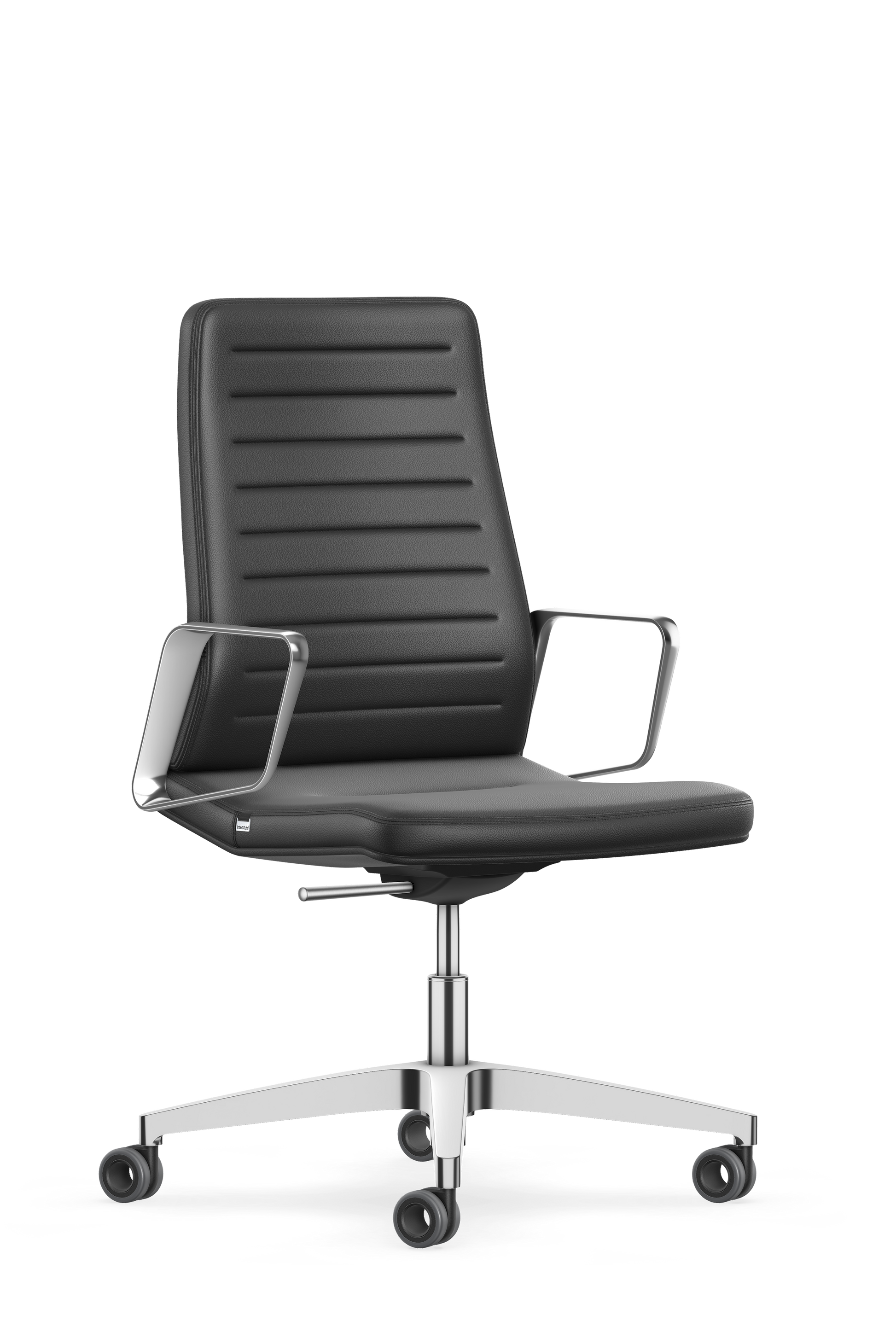 Interstuhl Vintage 1V61 – Conferentiestoel met Fame Stoffering en Gepolijst Aluminium Voetkruis