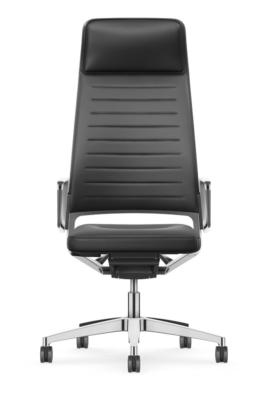 Interstuhl Vintage 32V2 – Bureaustoel met Leder Ascot en Gepolijste Delen