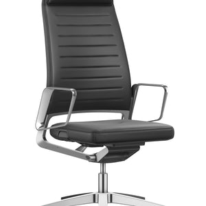 Interstuhl Vintage 32V2 – Bureaustoel met Leder Ascot en Gepolijste Delen
