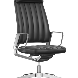 Interstuhl Vintage 32V4 – Draaifauteuil met Hoofdsteun en Leder Ascot