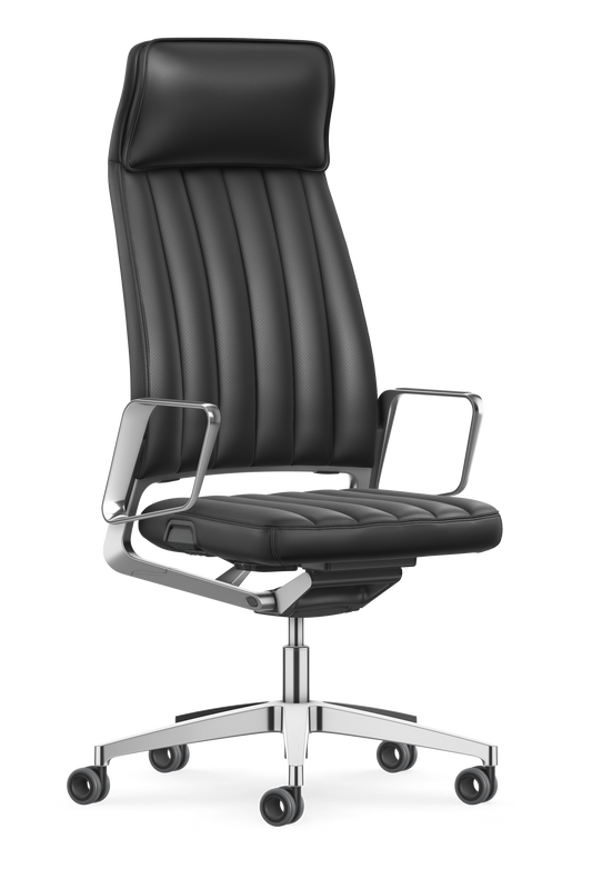 Interstuhl Vintage 32V4 – Draaifauteuil met Hoofdsteun en Leder Ascot