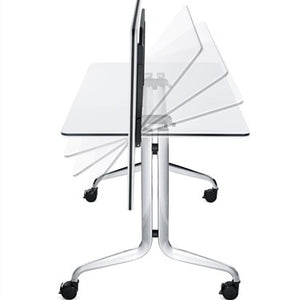 Nesty Klaptafel – 180×80 cm met Melamine Blad, Verchroomd Frame en Contactdoos
