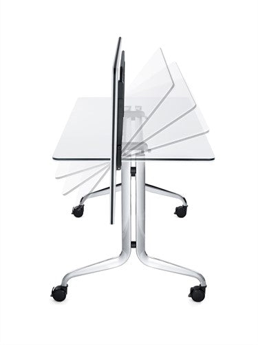 Nesty Klaptafel – 180×80 cm met Melamine Blad, Verchroomd Frame en Contactdoos