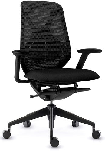 Asis Suit – Bureaustoel met Zwart Nylon Frame en 3D Rugleuning