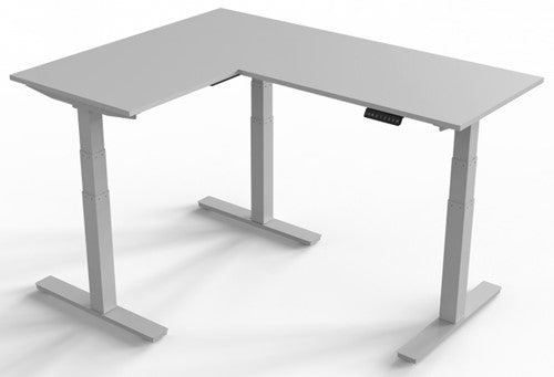 Tica Premium Zit/Sta Hoekbureautafel – 180×80 + 60×80 cm | Elektrisch Verstelbaar 65–130 cm