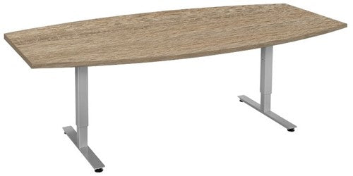 Vergadertafel Tonvormig – 240×120/80 cm met HI Melamine Blad (Verstelbaar 62–86 cm)